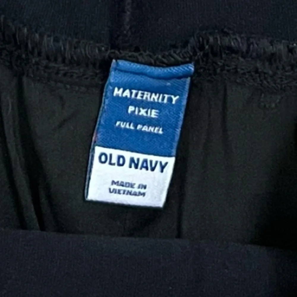 NWT Old Navy Maternity Full Panel Pixie Skinny Pants Black/Gold - Picture 4 of 7